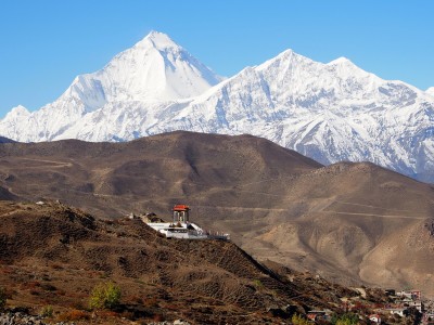 Widok na Dhaulagiri z Muktinath (X.2023) fot. B.Zajkowska