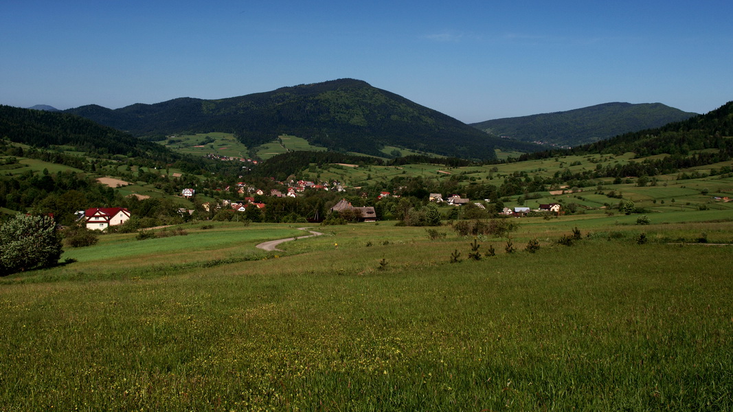 Widok na Ćwilin w Beskidzie Wyspowym ze szlaku na Mogielicę (fot. Paweł Klimek)