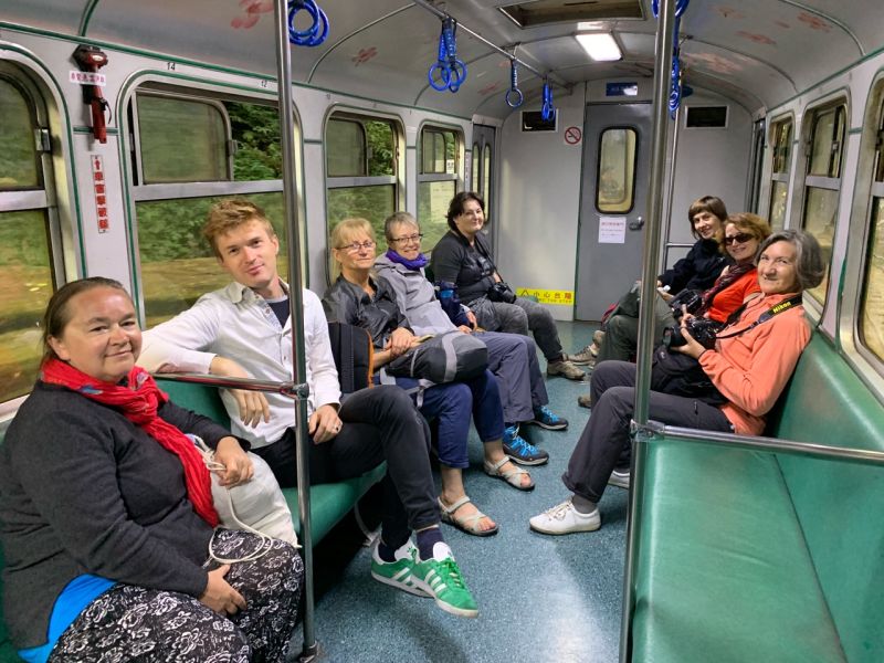 Przejażdżka zabytkową kolejką wąskotorową w Alishan (listopad 2018 r) (fot. M. Głabuś)