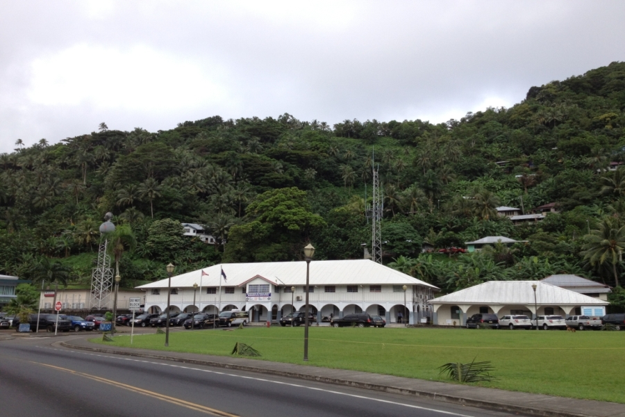 Centrum portowego miasteczka Pago Pago, stolicy Samoa Amerykańskiego