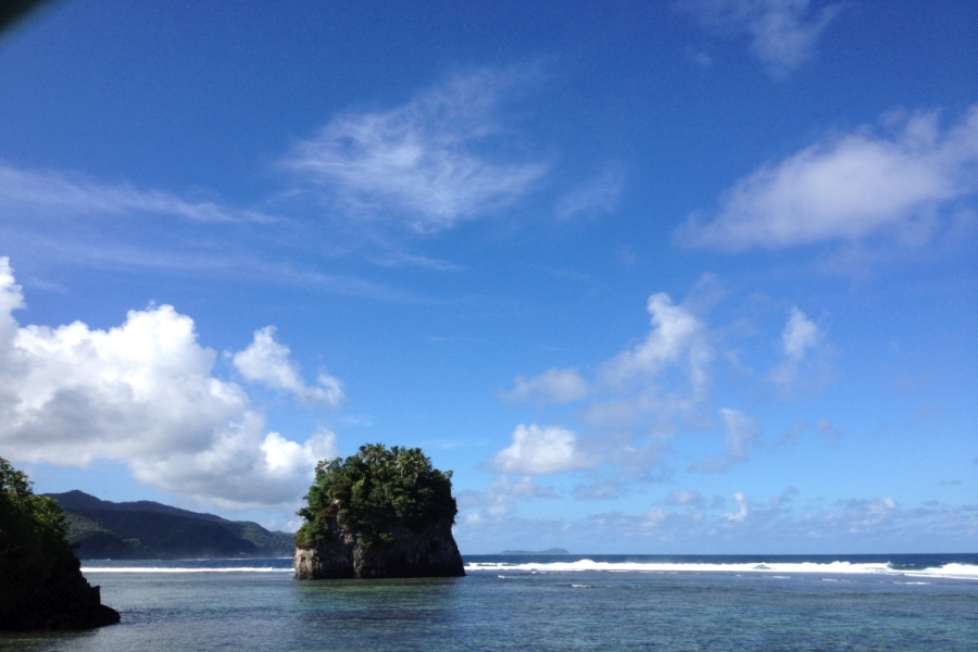 Samotna wysepka na Samoa Amerykańskim