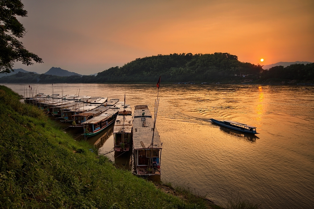 Zachód słońca nad Mekongiem. Fot. S.Adamczak