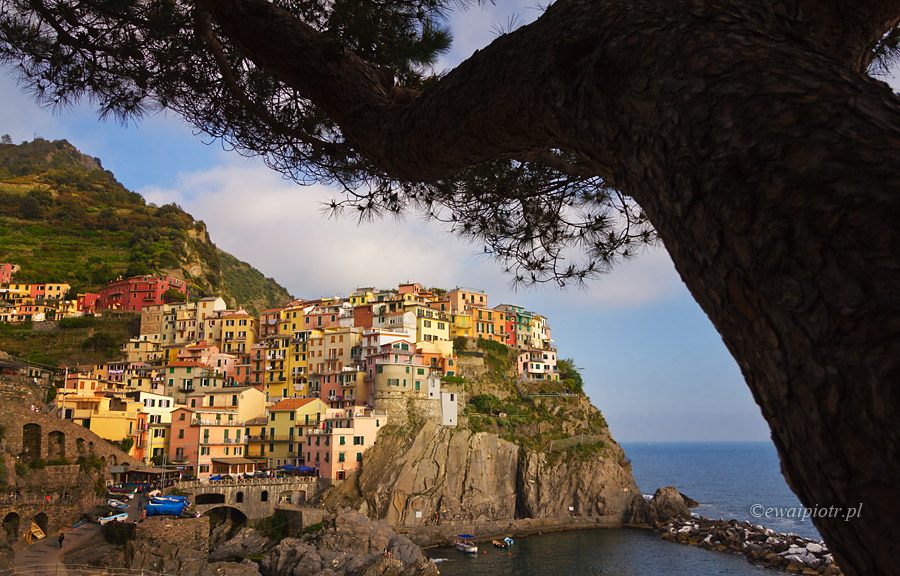 Manarola wieczorową porą, fot. ewaipiotr.pl