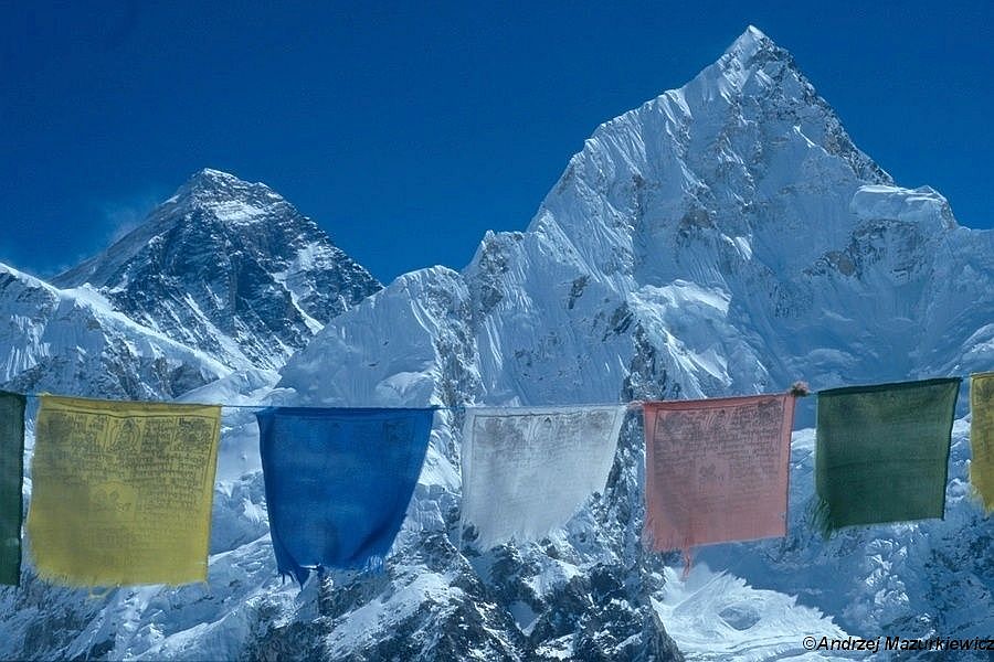 Mount Everest i Nuptse widziane z Kala Pattar